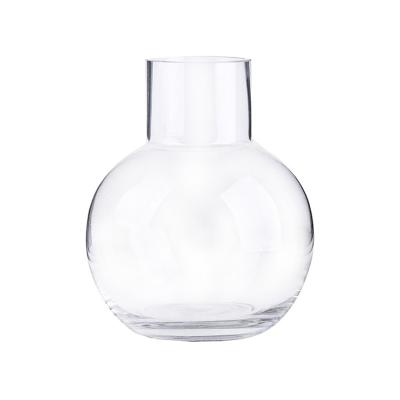 China Europe modern round clear glass vase for home decoration for sale