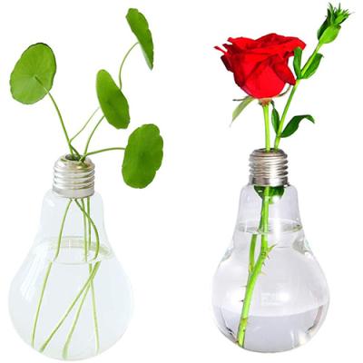 China Modern Transparent Glass Vase Fashion Bulb Flower Vase Wedding Hydroponic Home Decoration for sale