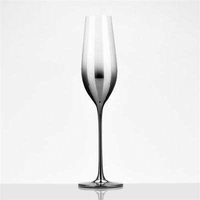 China New Classic Classic / Postmodern Metal Color Crystal Silver Electroplating Champagne Glass for sale