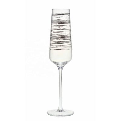 China FLASHING Champagne Swirl Silver Flute 200ml for sale