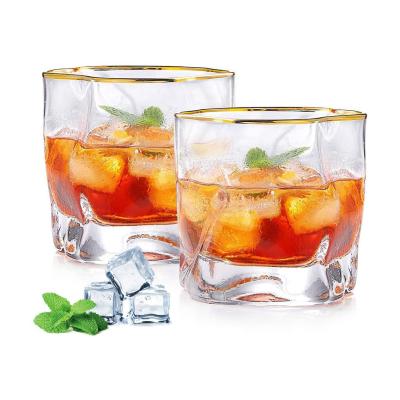 China CLASSIC 8 Ounce Whiskey Glasses Twist Tumblers Crystal Clear Cocktail Glasses Whiskey Barware For Whiskey Bourbon Water Juice for sale