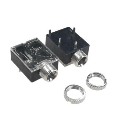 China audio & PJ-324M 3.5MM Audio Visual Stereo Jack Connector Jack With 5Pin Nut PCB Panel Mount For Earphone for sale