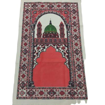 China Folded Makers Head Mosque Worship Carpet Hajj Prayer Mat Muslim Worship Rug for sale