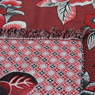 China PORTABLE New Flower Design Bright Color Jacquard Cotton Blanket for sale