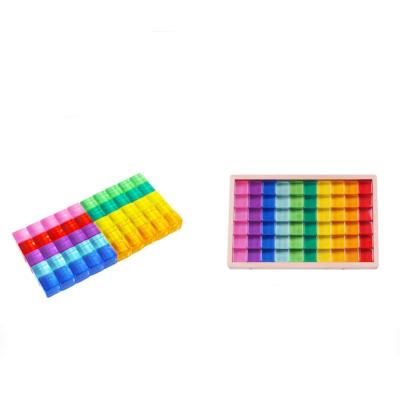 China Toy Customized Rainbow Gem Cubes Acrylic Building Blocks 100 Pcs Stacking Toys Colorful Acrylic Building Blocks Set With Wooden Case for sale