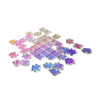 China Educational Toy OEM Inridescent Acrylic Wave Puzzle Games Manufacturer Custom Design Size Logo Printing Customized Jigsaw Puzzle For Kids Adult for sale