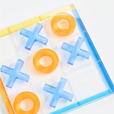 China Deluxe Acrylic Kids Tac Toe Game Set For Kid Tic Toys Lucite Xo Educational Acrylic Chess Board Game Custom Made Eco-friendly for sale