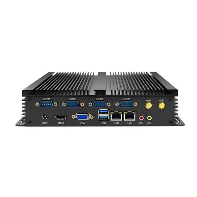 China Fanless 4G Lte Mini Pc Industrial Enclosure Enclosed Single Board Mini Board i3 i5 i7 Desktop Industrial Computers with 3G 4G Sim Card Slot for sale