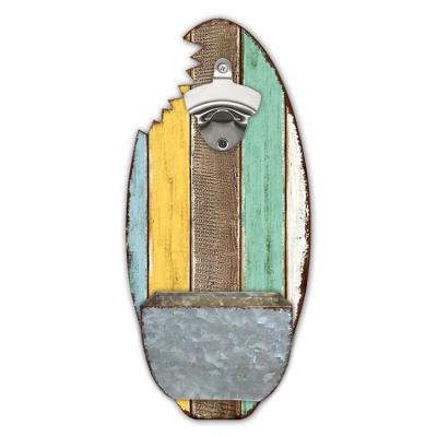 China Sustainable Customized Wall Mount Surf Bottle Beer Opener Bar for sale