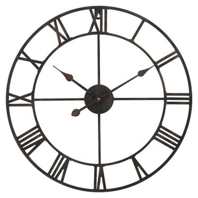 China Antique Style Extra Large Iron Vintage Roman Numeral Quartz Classical Wall Clock Design for sale