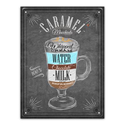 China Eco-friendly Cafe Decor Metal Tin Sign Vintage Drinks Wall Decor Plaque for sale