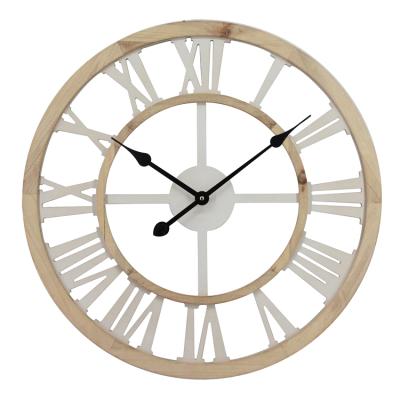 China 12 O'Clock Show Custom Wholesale Roman Numerals Wooden Frame Wall Clock for sale