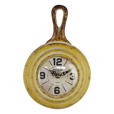 China High quality wholesale antique style home decorative wall clock,cheap yellow clock for sale