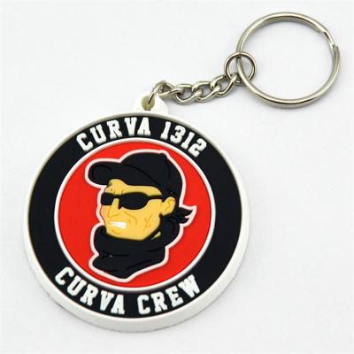 China Fashion CD605 Logo New Soft PVC Keychain Design White Round Shape Rubber Lavero Custom PVC Key Chain for sale