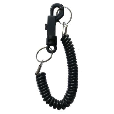 China Fashion Black Spiral Key Chain Retractable Clip On Ring Stretchy Coil Spring Keyring UK for sale