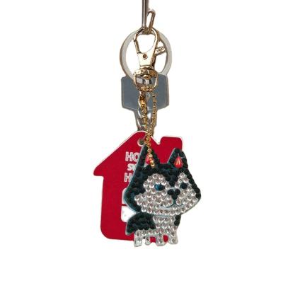 China Fashion Dog Shape DIY Gift Diamond Dog Key Chain Sublimation Special Metal Key Chain W3250 for sale