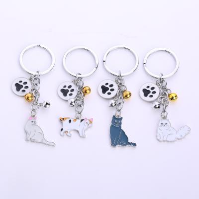 China Free Samples Fashion Cheap Custom Cute Animal Metal Key Chain Cat Key Chain C263 for sale