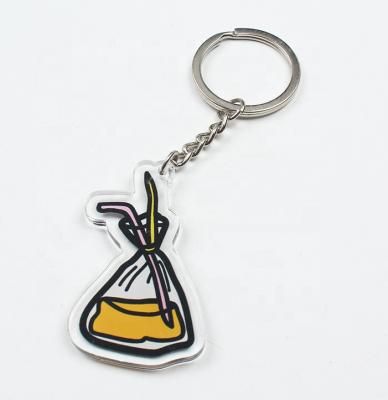 China CD641 Fashion Manufacturer Acrylic Key Chain Custom Printing Logo Clear Key Chains For Gifts for sale