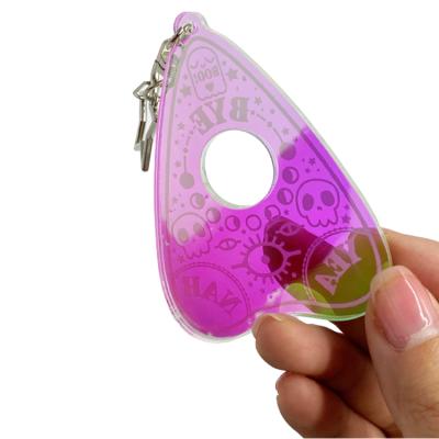 China CD660 Fashion Print Rainbow Custom Acrylic Key Chain Holographic Acrylic Charms for sale