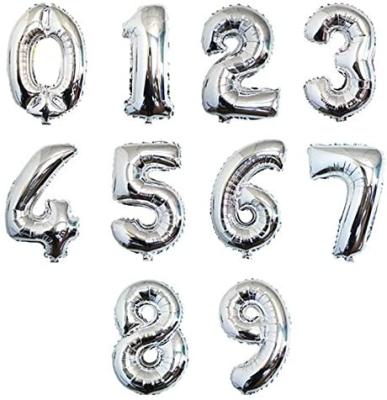 China Fashion Rose Gold Silver Gold Mylar Number Balloons 0-9 Foil Balloons For Birthday W797 for sale