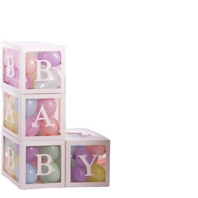 China Fashion Baby Shower Balloons Balloon Accessory Box Set With Sticky Pink Baby Birthday Party W769 for sale