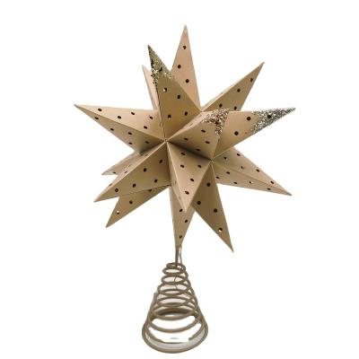 China Christmas Tree Decoration Supplies Christmas Topper Glitter Star Decorations for sale