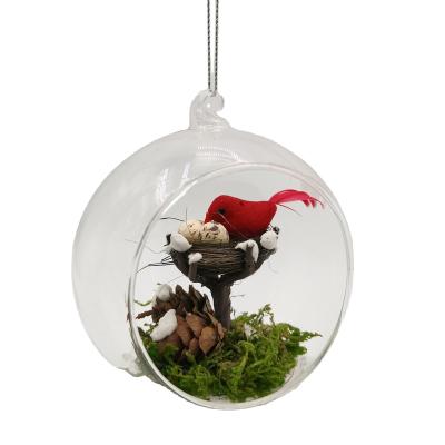 China event & Party Supplies Hand Blown Glass Opening Christmas Tree Ornaments Product for sale