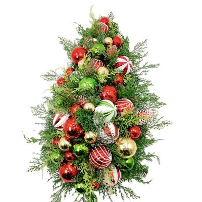 China Christmas.party Christmas wreath with balls decoration and ribbon plastic wholesale Christmas braids PE garland for sale