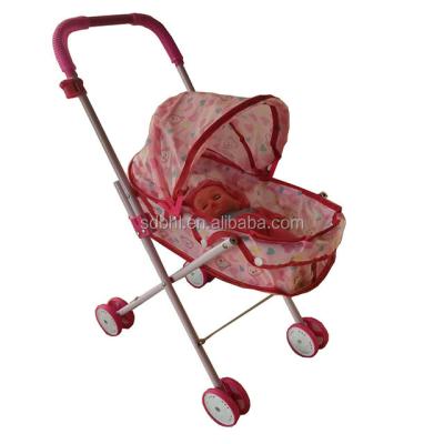 China Home|kindergarten modern design hot popular kids iron crat toy to pretend baby stroller for doll for sale