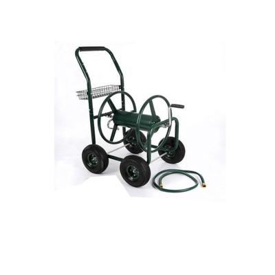 China Clean House.water Flower Outdoor 4 Wheel Metal Garden Hose Reel Cart for sale