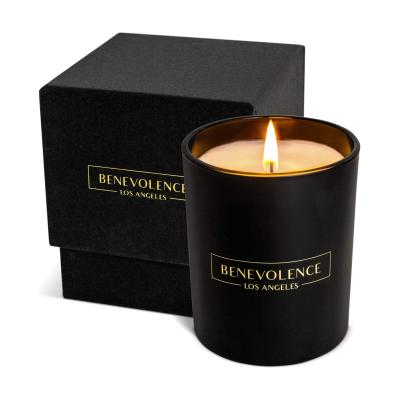 China Wholesale Recyclable Custom Cardboard Box Black Rigid Paper Empty Candle Jars Container Luxury Gift Candle Packaging Box With Lid for sale