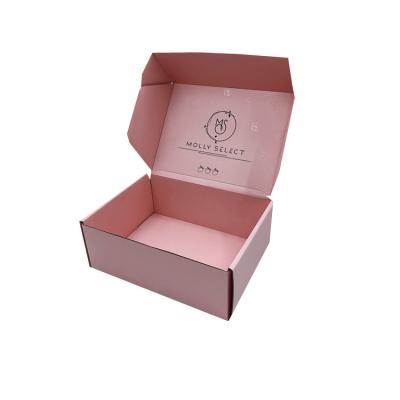 China Wholesale Recycled Materials Dongguan Yongyi Factory Side Pink Kraft Paper Double Corrugated Boxes Luxury Custom Ad Box Packaging for sale