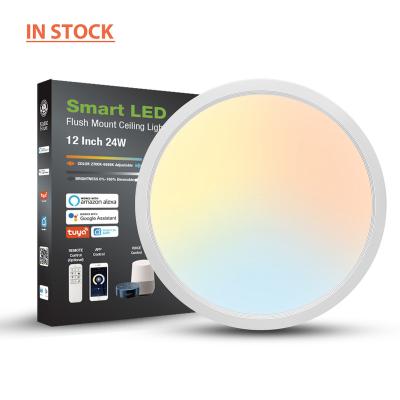 China Smart Dimmable 24W 300MM Outdoor Mounted Indoor Bedroom Party Music Around 12Inch WIFI LED Outdoor Mounted Ceiling Light for sale