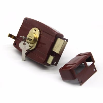 China Aluminum Rim Door Cylinder Easy Operation Brass Latch Wooden DOOR Lock for sale