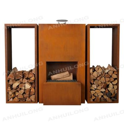 China Fireplace stored on wood on tree side open fireplace wooden interior residential wood burning fireplace for sale