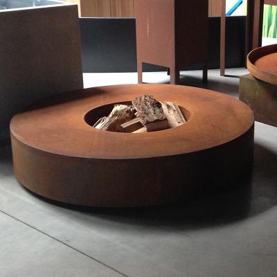 China Round Fireplaces Patio Fire Features Eco - Friendly Corten Steel Bowl for sale