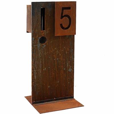 China Outdoors waterproof corten steel wall hanging metal mailbox waterproof for garden for sale