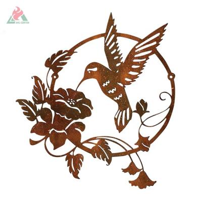 China Flying Birds Metal Artwork Painting Canvas Print Silhouette Traditional Garden Animal Art for sale