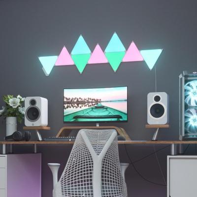 China Bright Color Rendering Hexagon Triangle Aurora Led Smart RGB Wall Panel Light Kit DIY App Quantum Remote Control Led Lights for sale