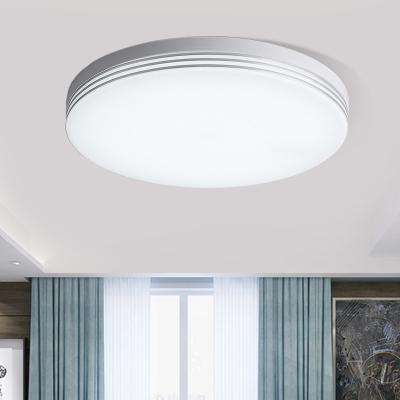 China New Stripe Frame Design Home Office Exterior Mounted Silver Indoor Tri-proof Minimalist Round Led Ceiling Light for sale