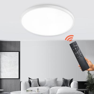 China Surface mounted modern slim ip65 aluminum led ceiling lights dimmable with remote control for bedroom living room for sale