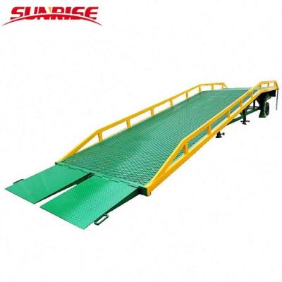 China Hydraulic Movable 10 Ton Yard Loading Ramp Height Adjustable Forklift Container Dock Dock Ramp for sale