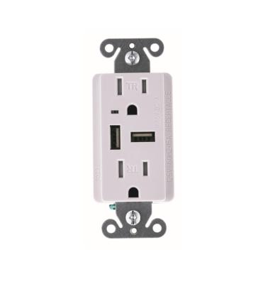 China Residential / Multipurpose Faith Outlet Wall Plate USB Electrical Outlets Socket125v 15A Wall Dual USB Electrical Receptacle for sale