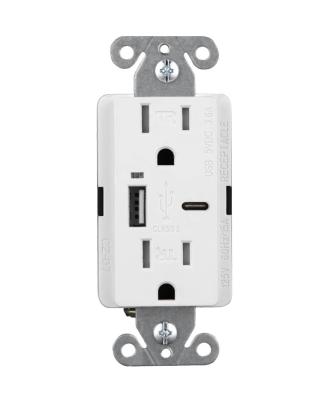 China American Standard Power Point 3pin USB Electrical Single Outlet Wall Socket Authentic Residential/Multi-Purpose 110v 220v USB for sale