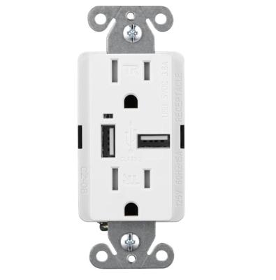 China Faith US Residential / Multi-Purpose Home Use UL Listed 15A 125 USB-C Outlet Wall Outlet USB Outlet Sockets USB Wall Outlet for sale