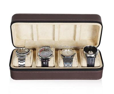 China Fashionable Hot Selling Luxury Leather Personalized 4 Slot Watch Box for sale