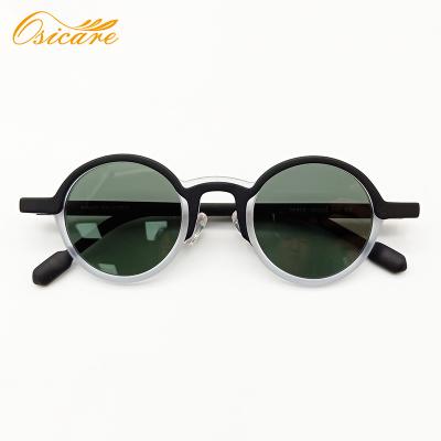 China Classic high quality acetate frame; Universal fit; 2021 newcomers comfort small and designer high quality round sunglass acetate sunglasses for sale