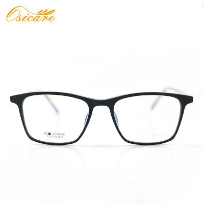 China Classic style acetate wood frame; Rated to universal fit; 2021 NEW ARRIVAL Fashion Rectangle Man Glasses Frames and Retro Style Acetate Wood Lenses for sale