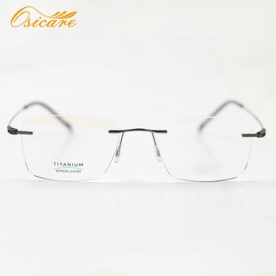 China Pure titanium frame; Adjustable nose guards; Newest Fashion High Quality Men Watch Glasses And Frames Ultra Light Rimless Titanium Spectacle 2021 Luxury for sale