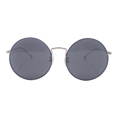 China Round metal frame; Adjustable nose guards; Retro Metal Design Round Sunglasses Gray Black Glass Polarized Sun Glasses For Men Women for sale